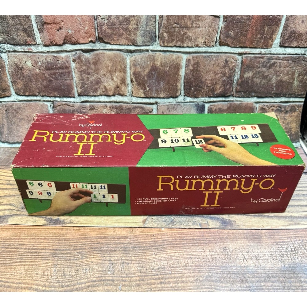 Rummy-O II Tile Game No. 850 Cardinal Vintage 1977 Complete w Box Instructions